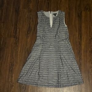 Sz 12 J. Crew Black and White Midi Dress